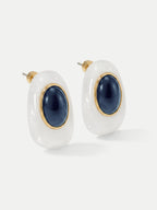 Boucle d'oreille cabochon œil-de-tigre
