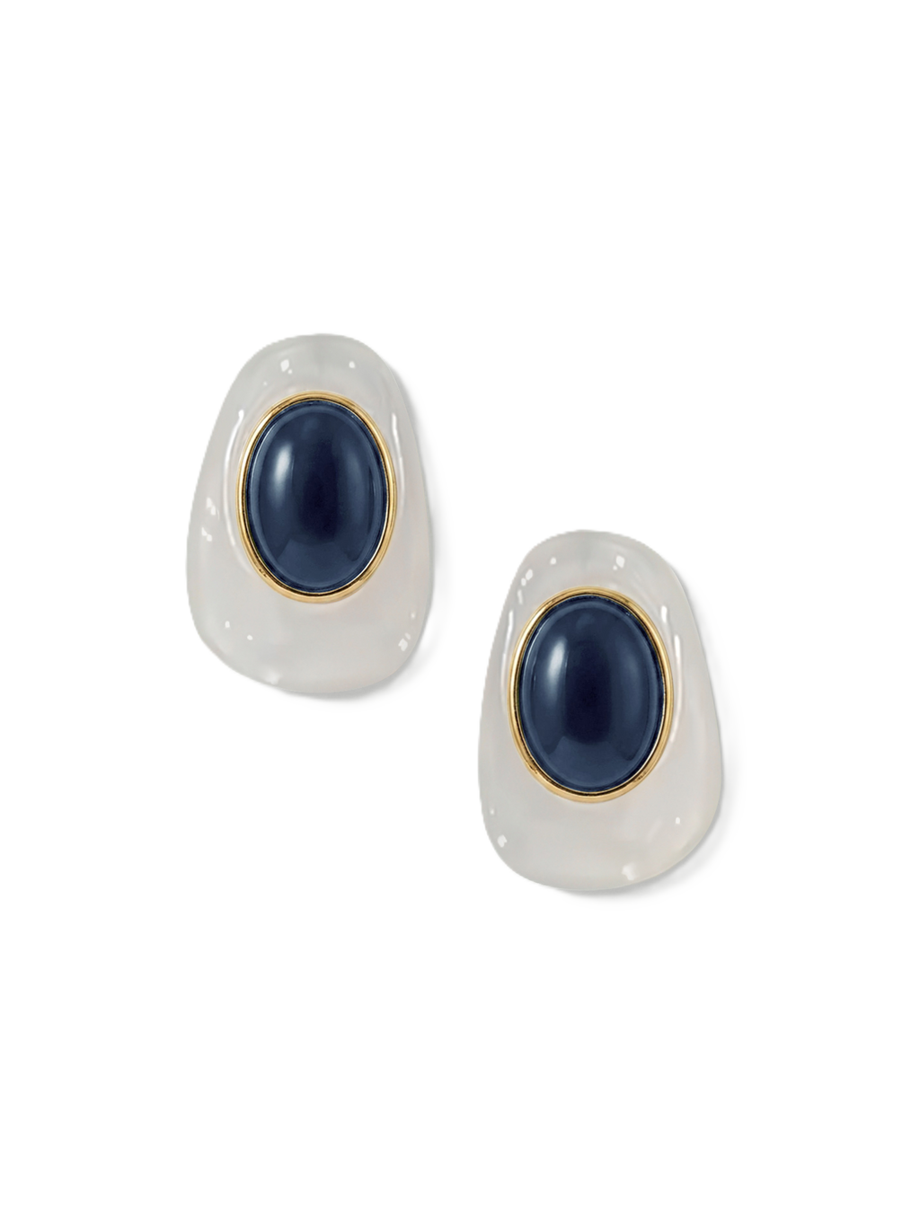 Boucle d'oreille cabochon œil-de-tigre