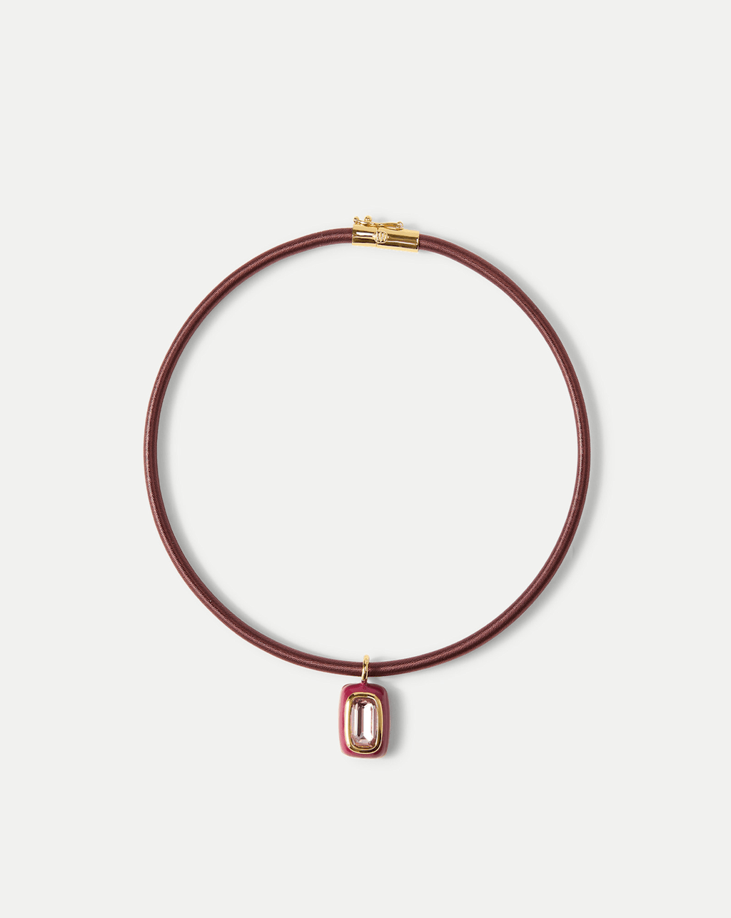 Collier pendentif cordon bordeaux