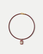 Collier pendentif cordon bordeaux