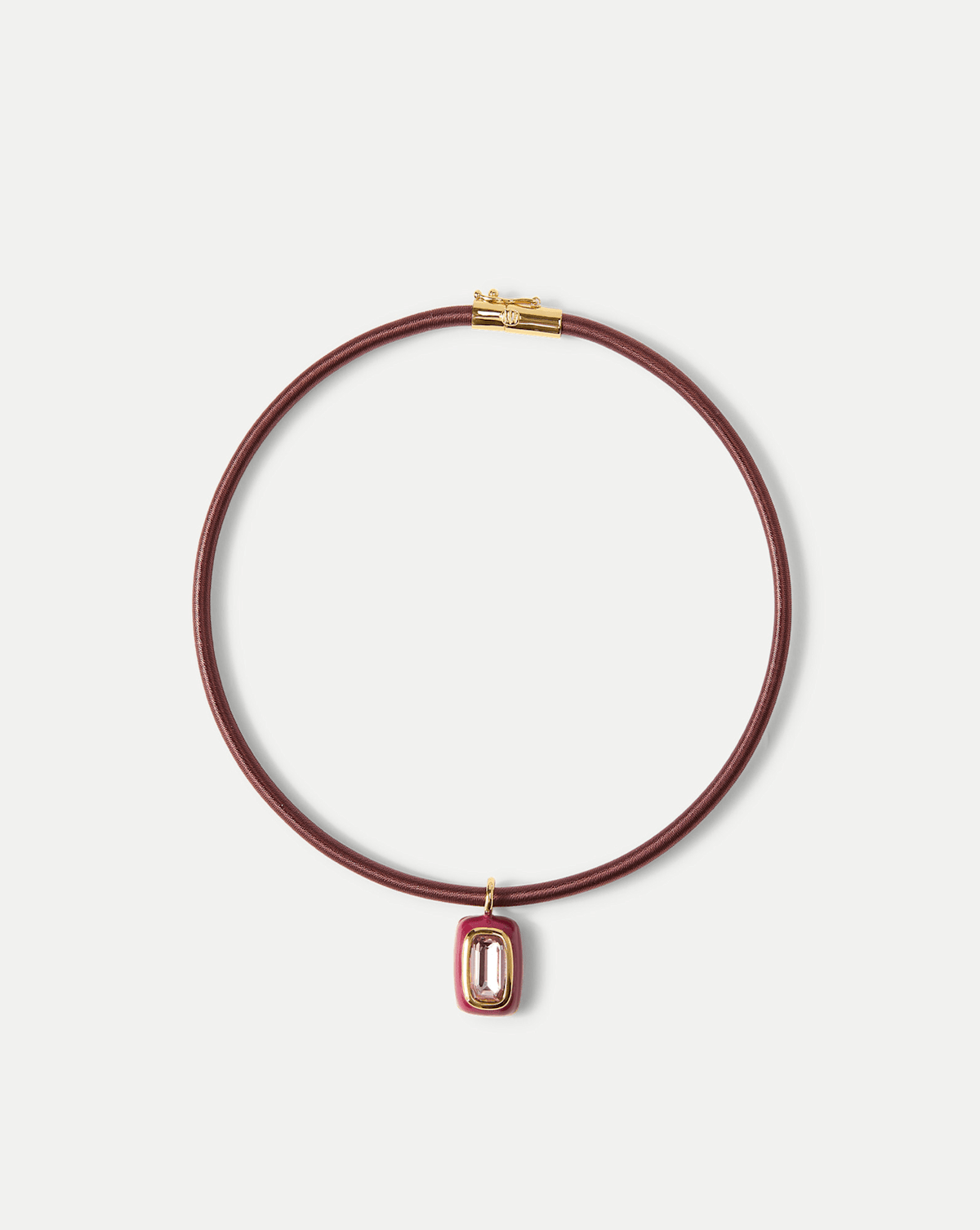 Burgundy Cord Pendant Necklace