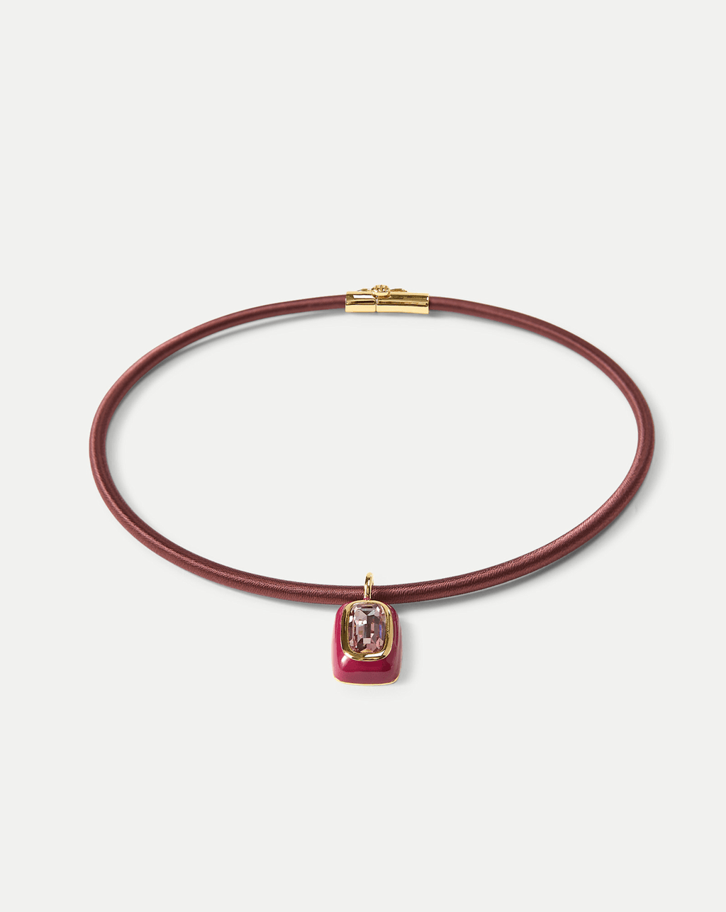 Collier pendentif cordon bordeaux
