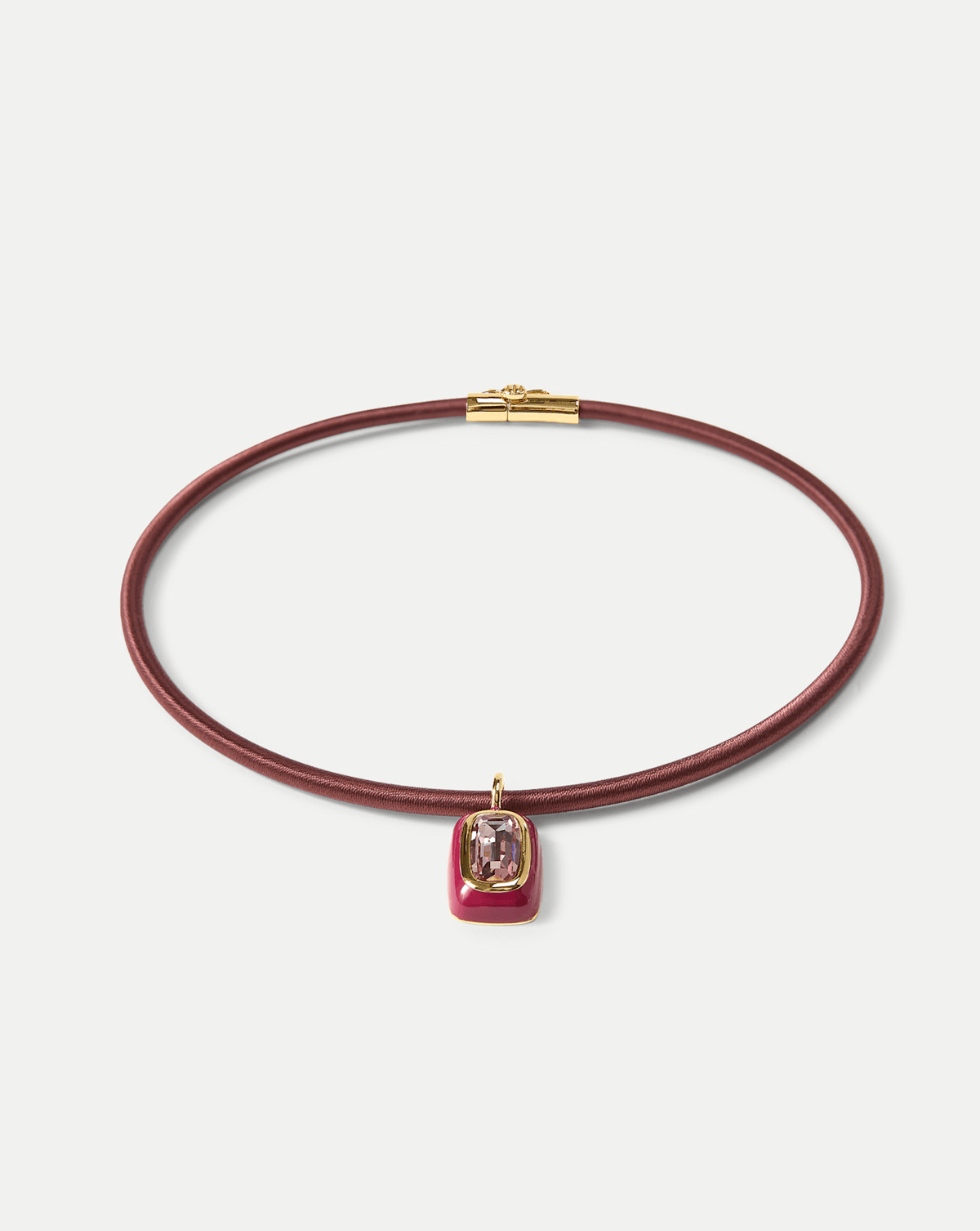 Burgundy Cord Pendant Necklace