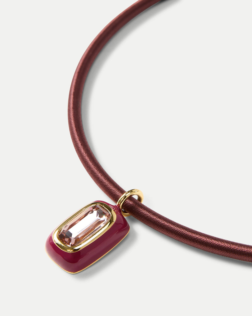 Collier pendentif cordon bordeaux