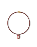 Collier pendentif cordon bordeaux