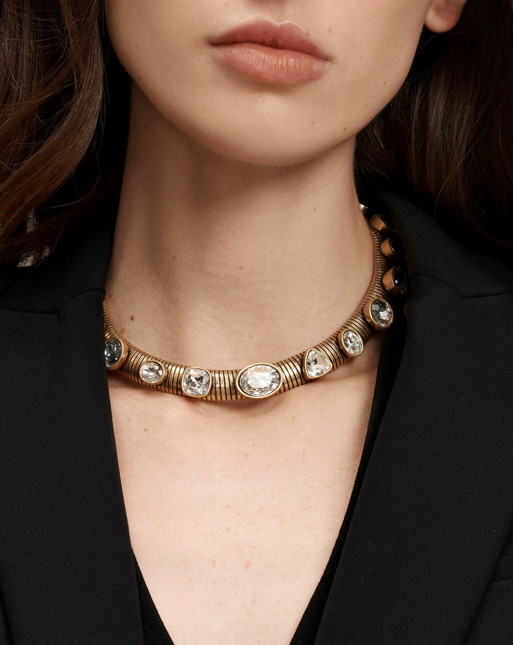 Collier ras de cou Tubogas avec cristaux