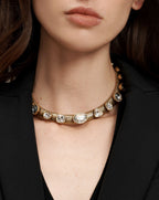 Collier ras de cou Tubogas avec cristaux