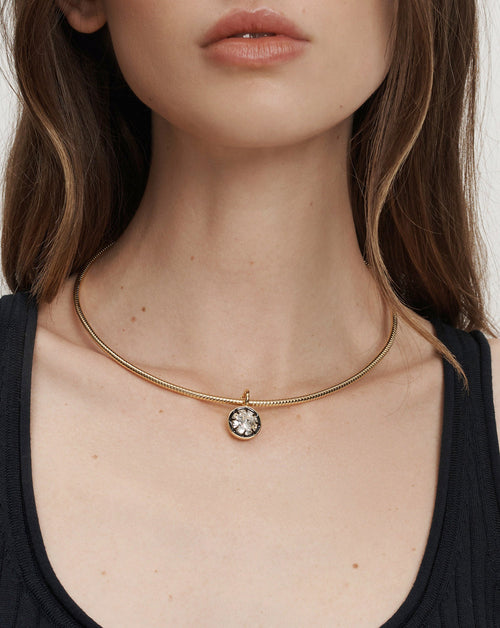 Gold Snake Chain Pendant Necklace