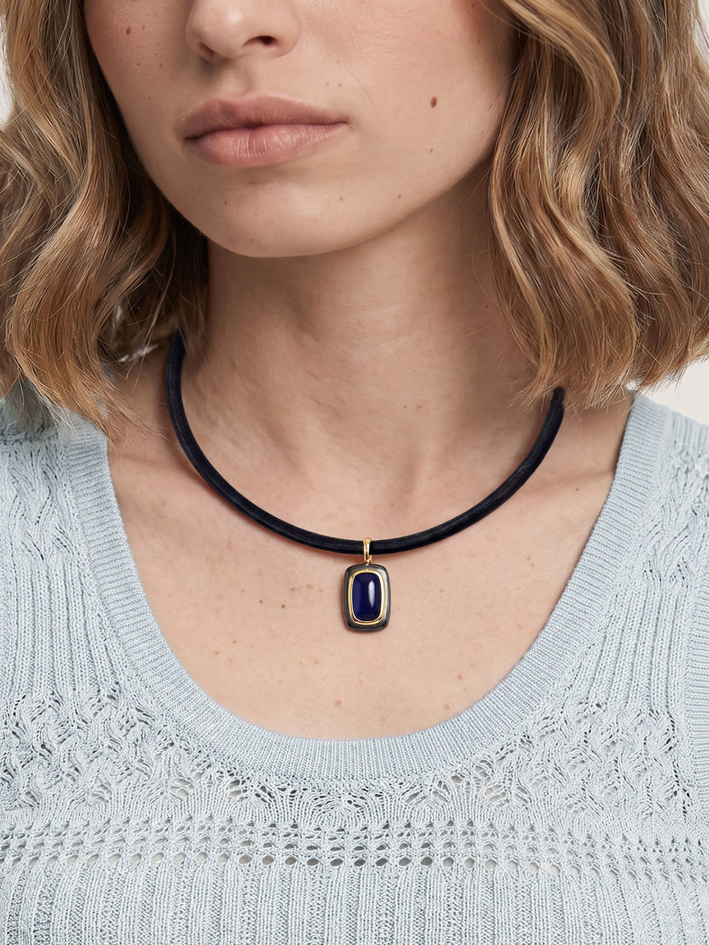 Collier pendentif doublet rectangulaire