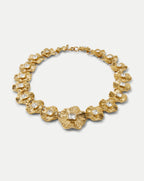 Collier fantaisie doré floral