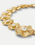 Collier fantaisie doré floral