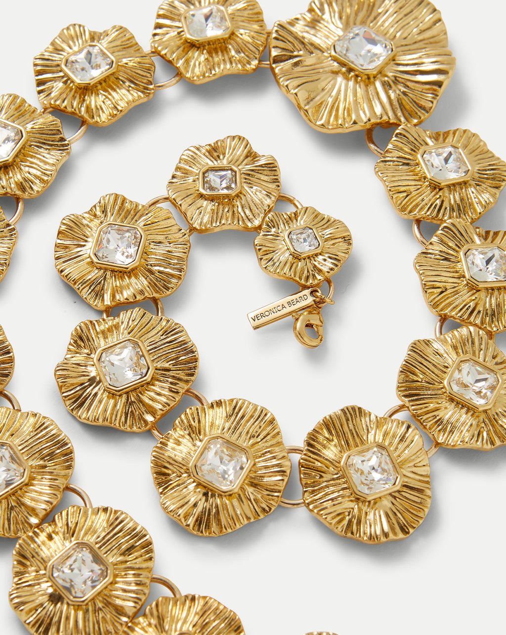 Collier fantaisie doré floral