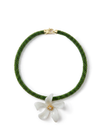 Flower Pendant Beaded Necklace