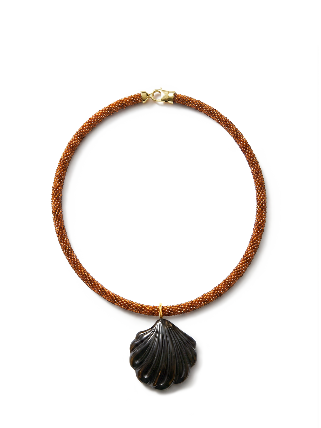 Collier de perles coquille Saint-Jacques