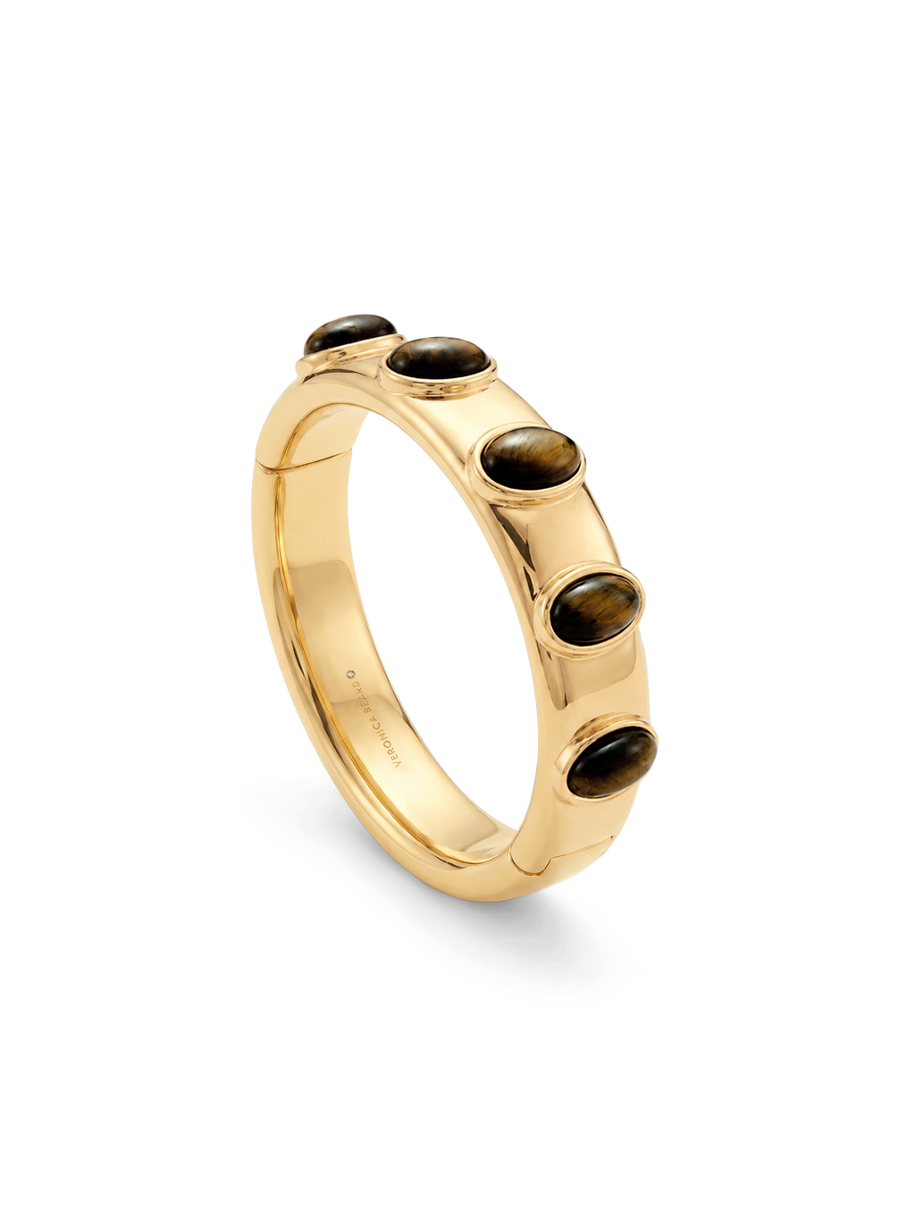 Jonc cabochon en œil-de-tigre