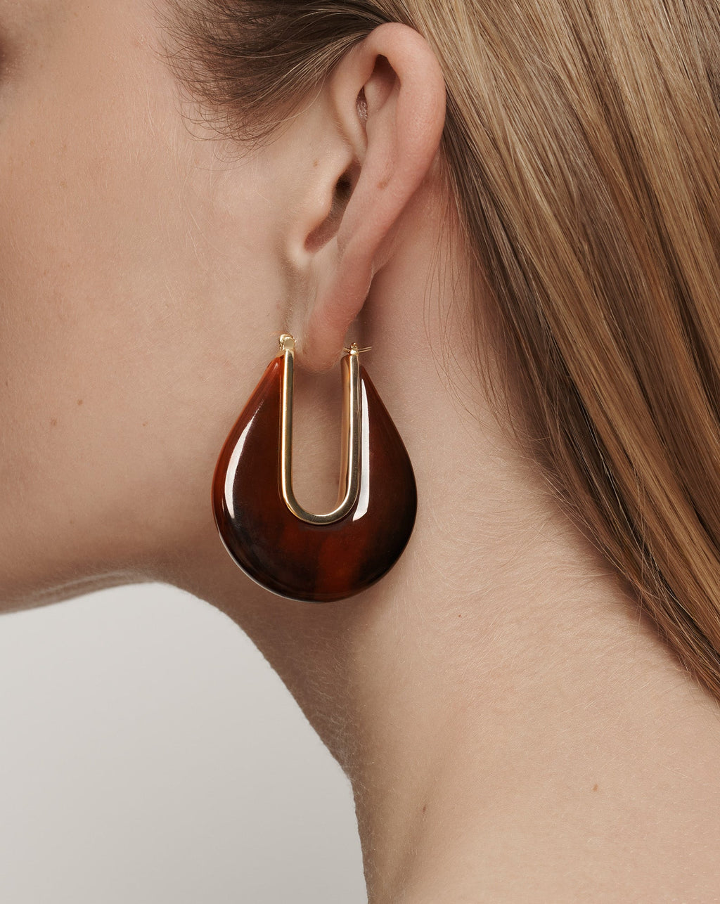 Resin Drop Hoop Earring