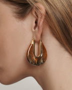Boucle d'oreille créole goutte en résine