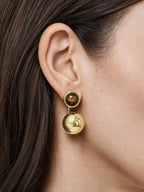 Boucles d'oreilles pendantes œil de tigre