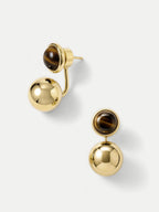 Boucles d'oreilles pendantes œil de tigre