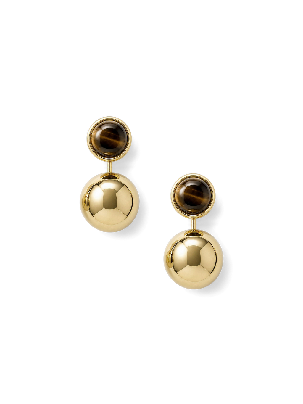 Boucles d'oreilles pendantes œil de tigre