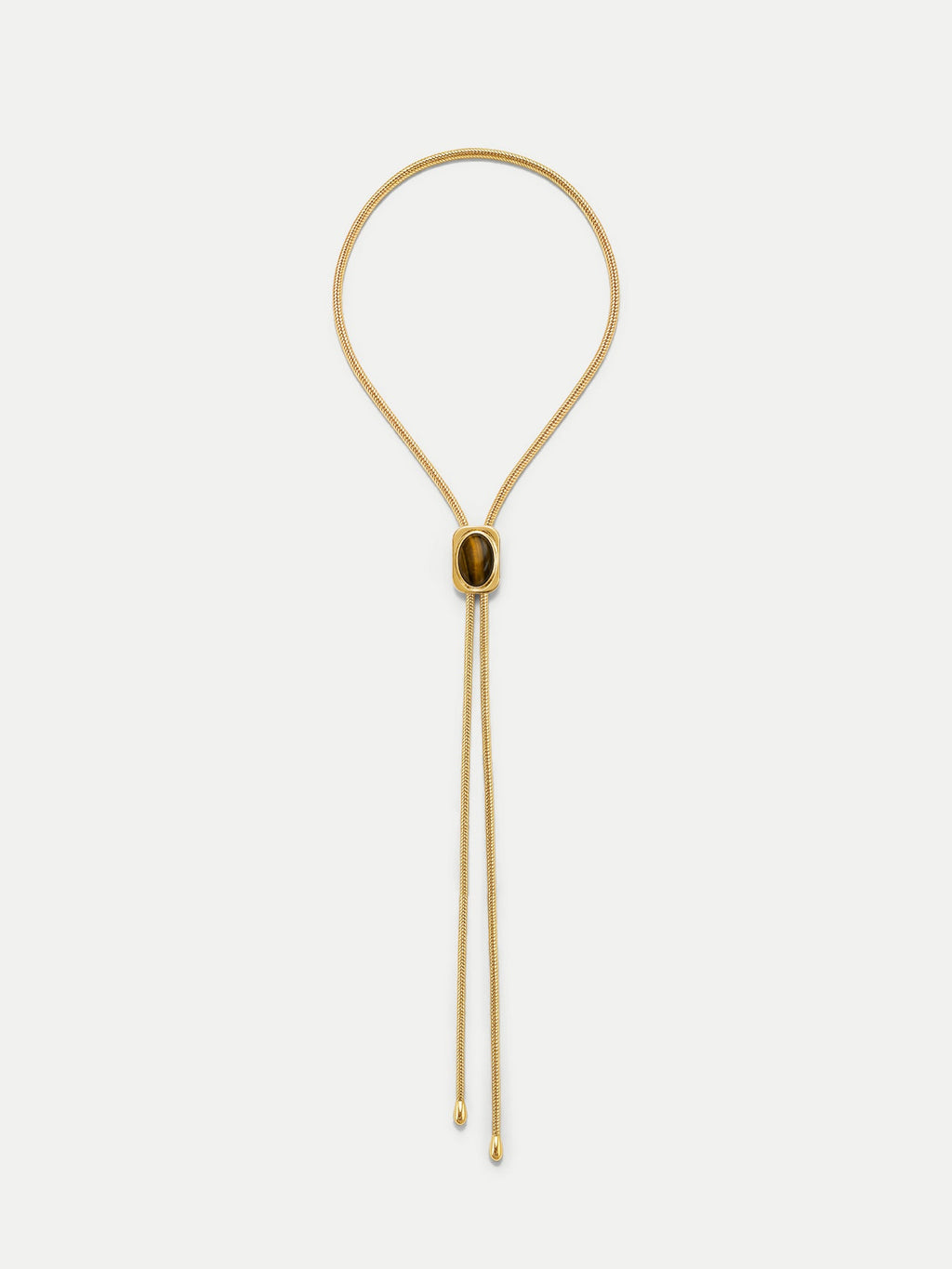 Bolo en cabochon d'œil-de-tigre