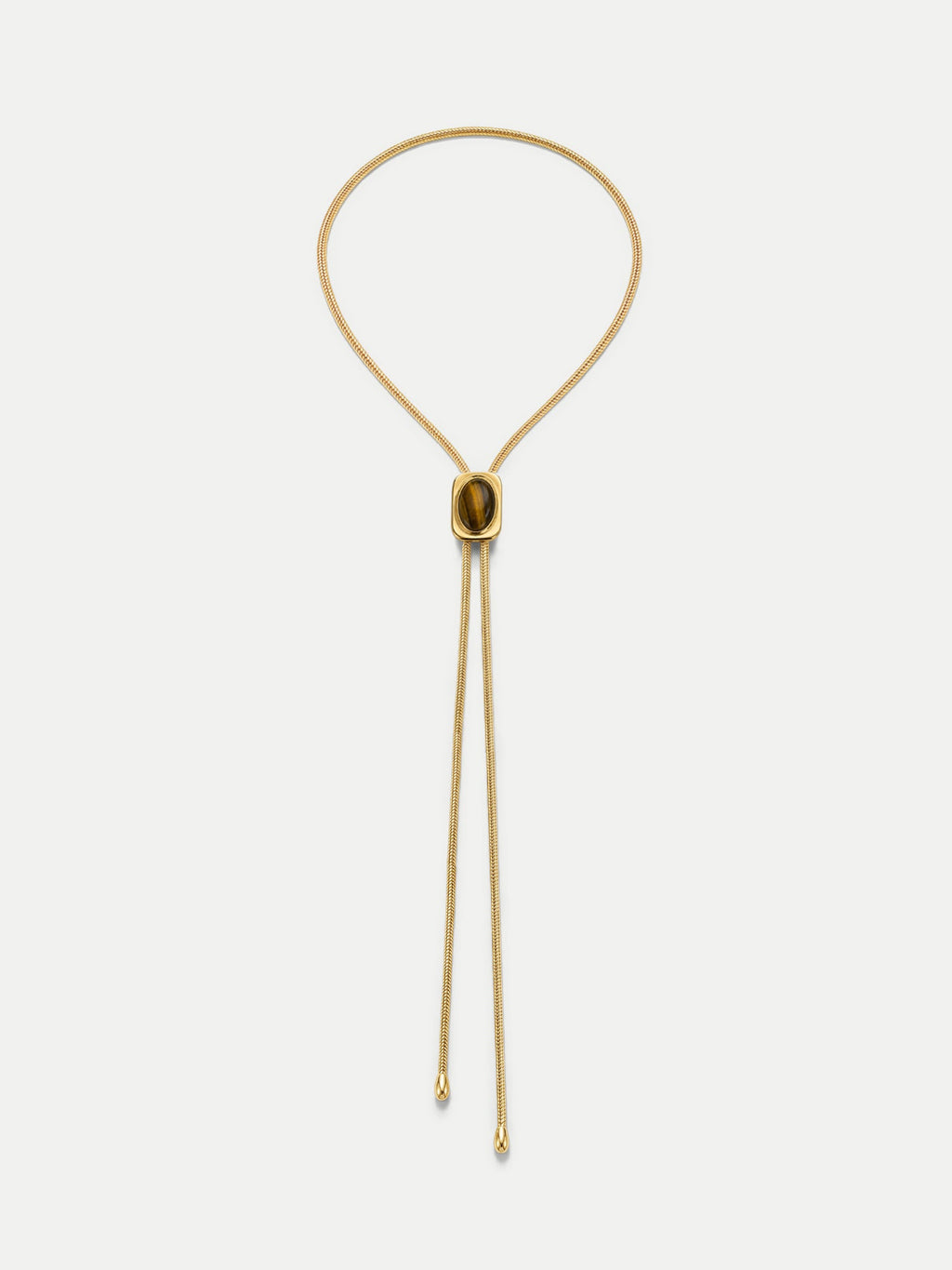 Bolo en cabochon d'œil-de-tigre