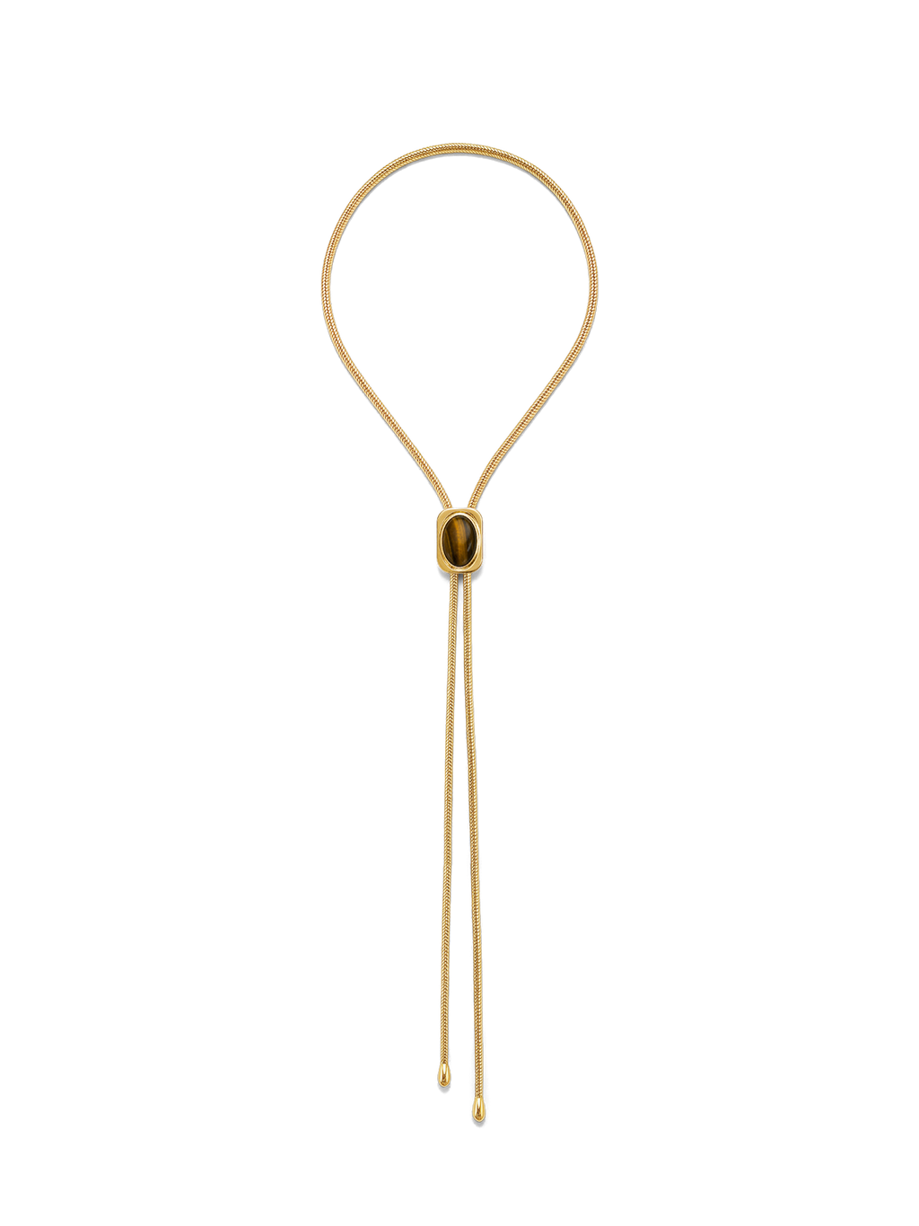 Bolo en cabochon d'œil-de-tigre