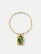 Collier ras du cou cabochon en turquoise