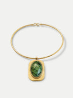 Collier ras du cou cabochon en turquoise