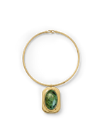 Collier ras du cou cabochon en turquoise