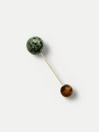 Broche en turquoise et œil-de-tigre