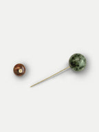 Broche en turquoise et œil-de-tigre