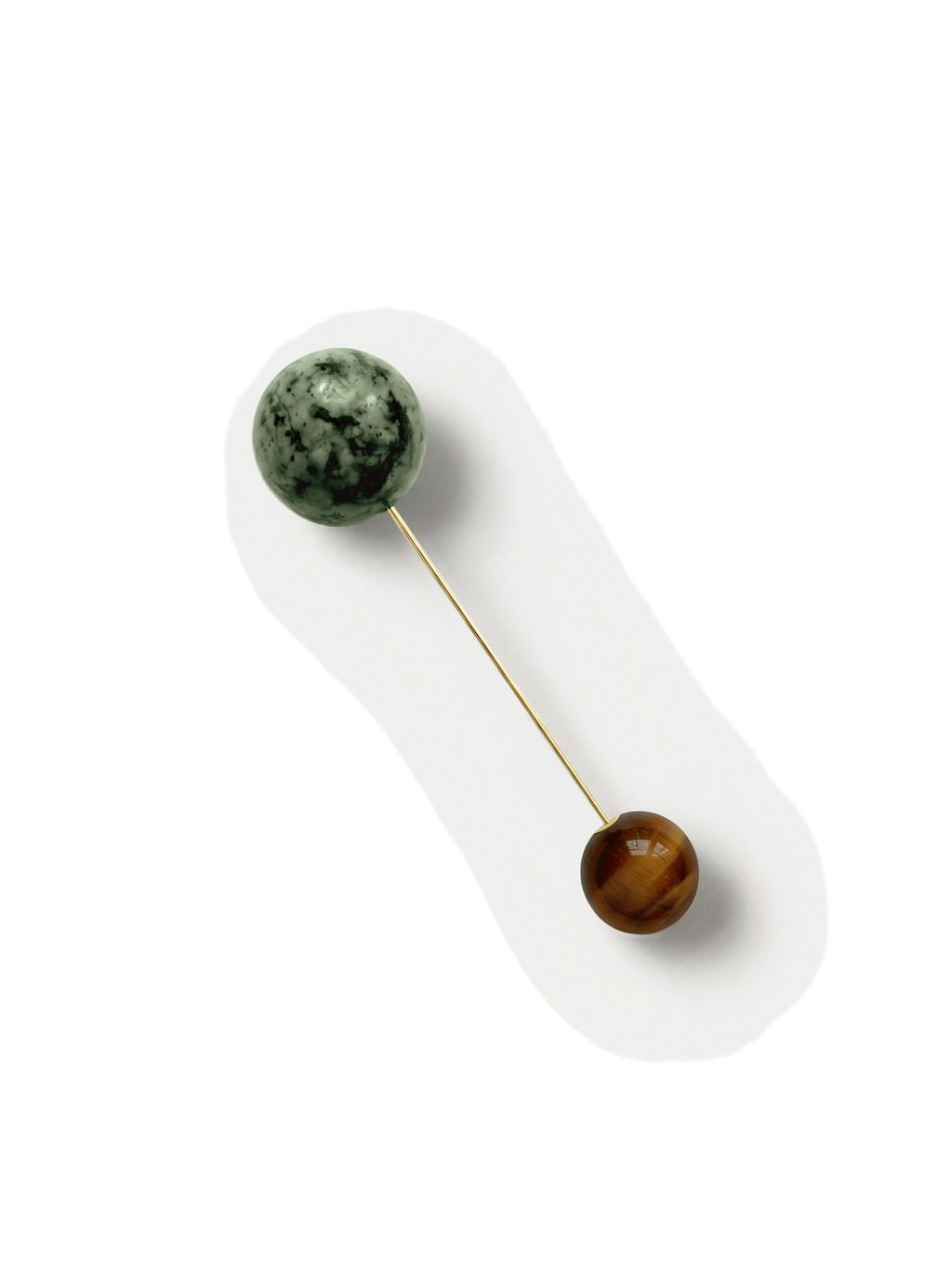 Broche en turquoise et œil-de-tigre