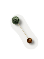 Broche en turquoise et œil-de-tigre
