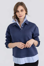 Striped Shirt Sweatshirt
