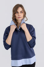 Striped Shirt Sweatshirt