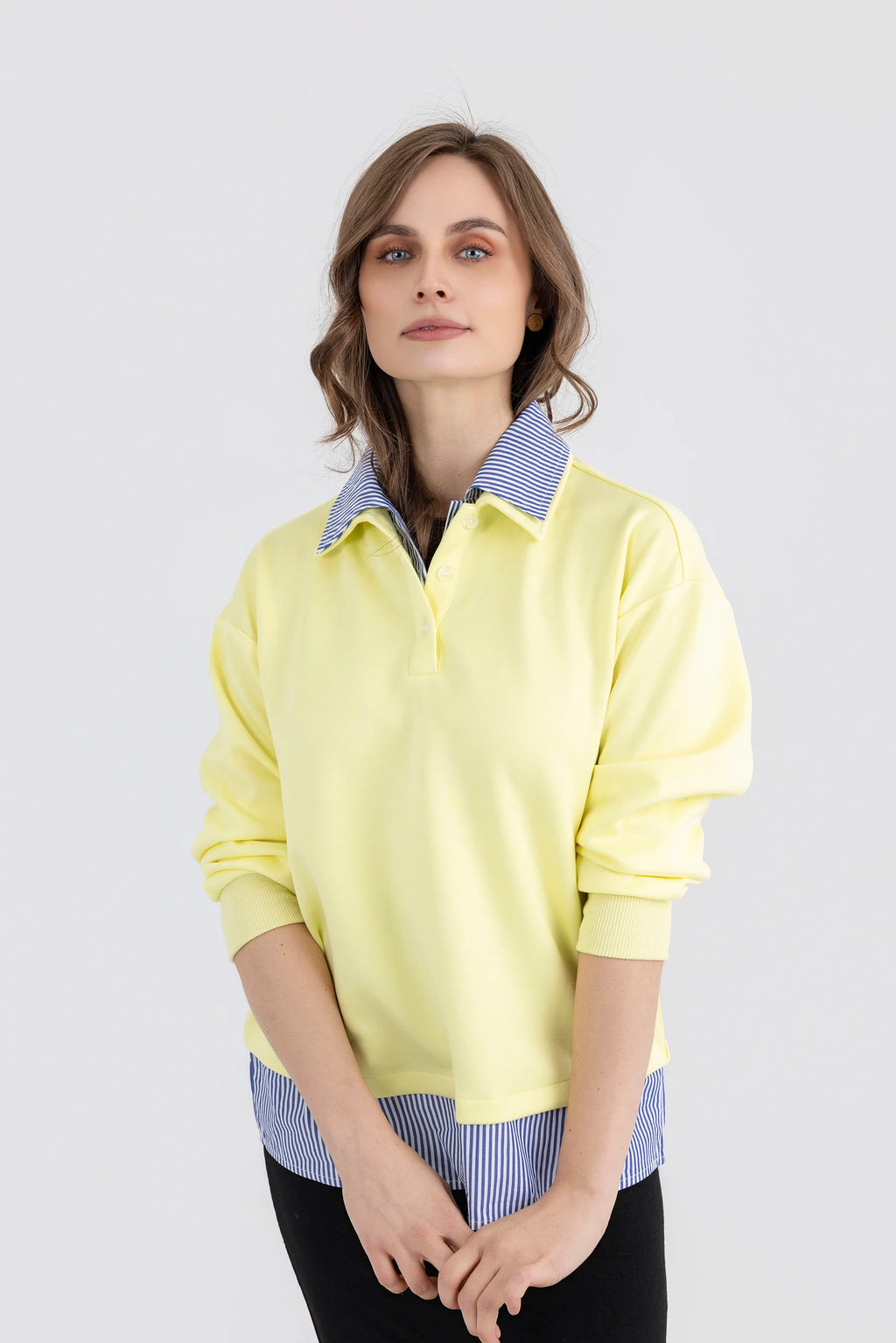 Striped Shirt Sweatshirt