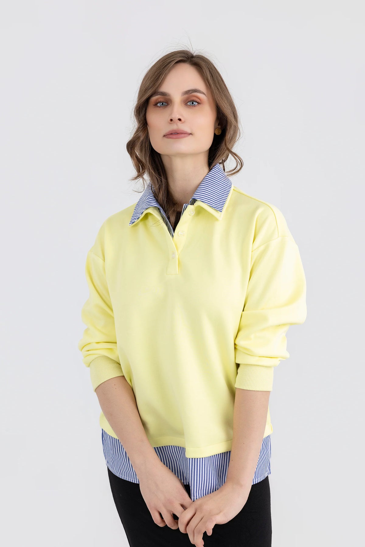 Striped Shirt Sweatshirt