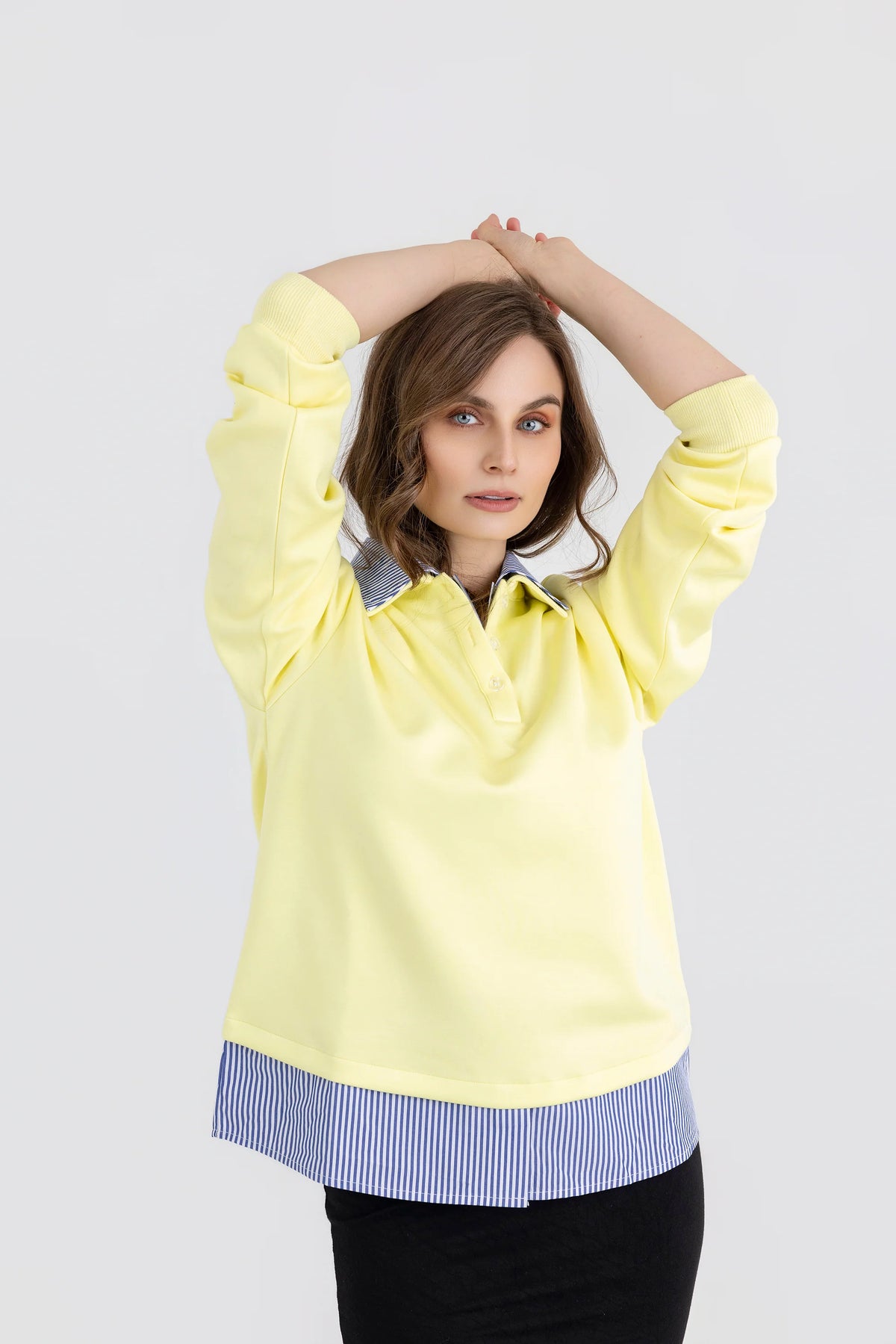 Striped Shirt Sweatshirt