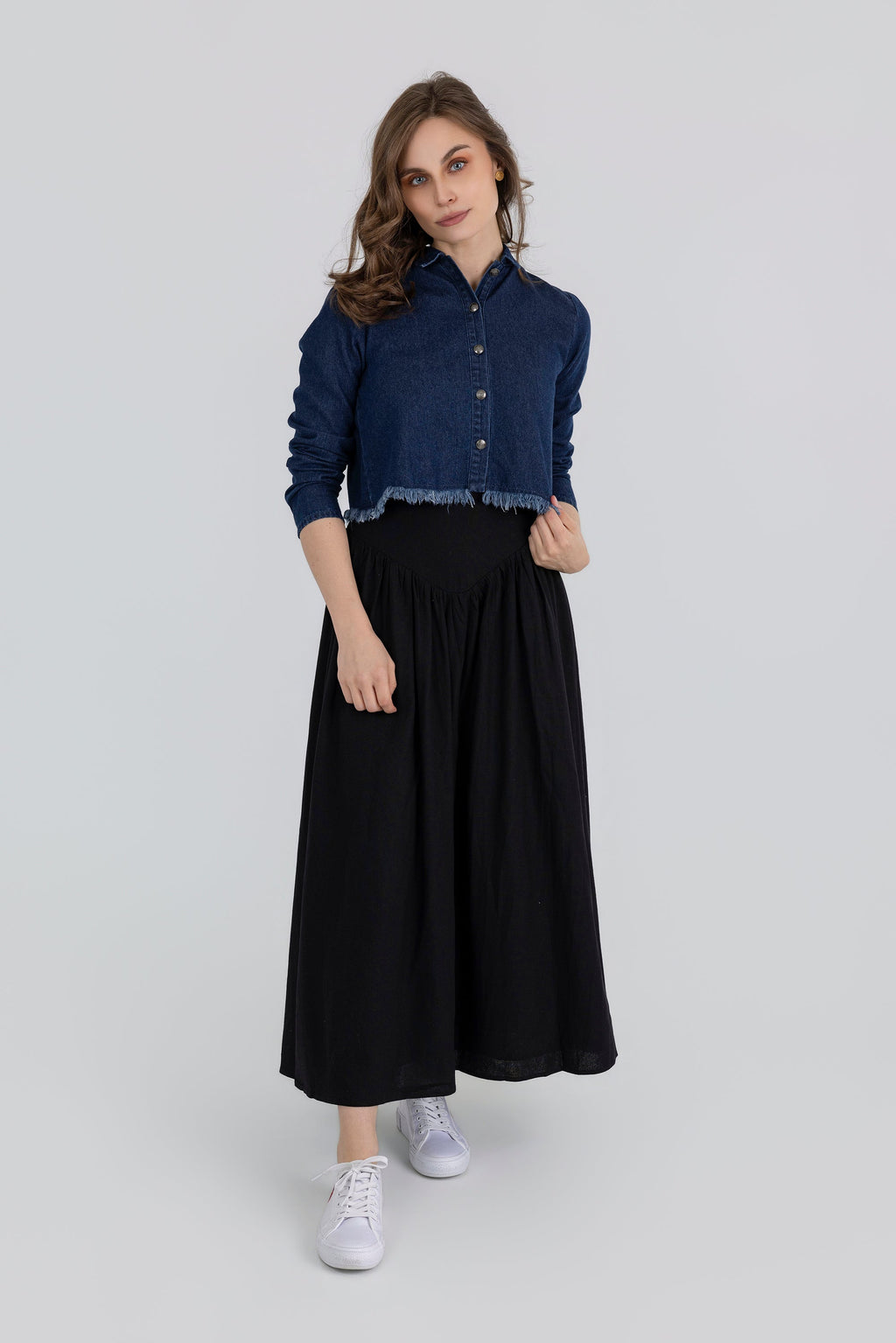 Pull en tricot pour fille avec col à nœud