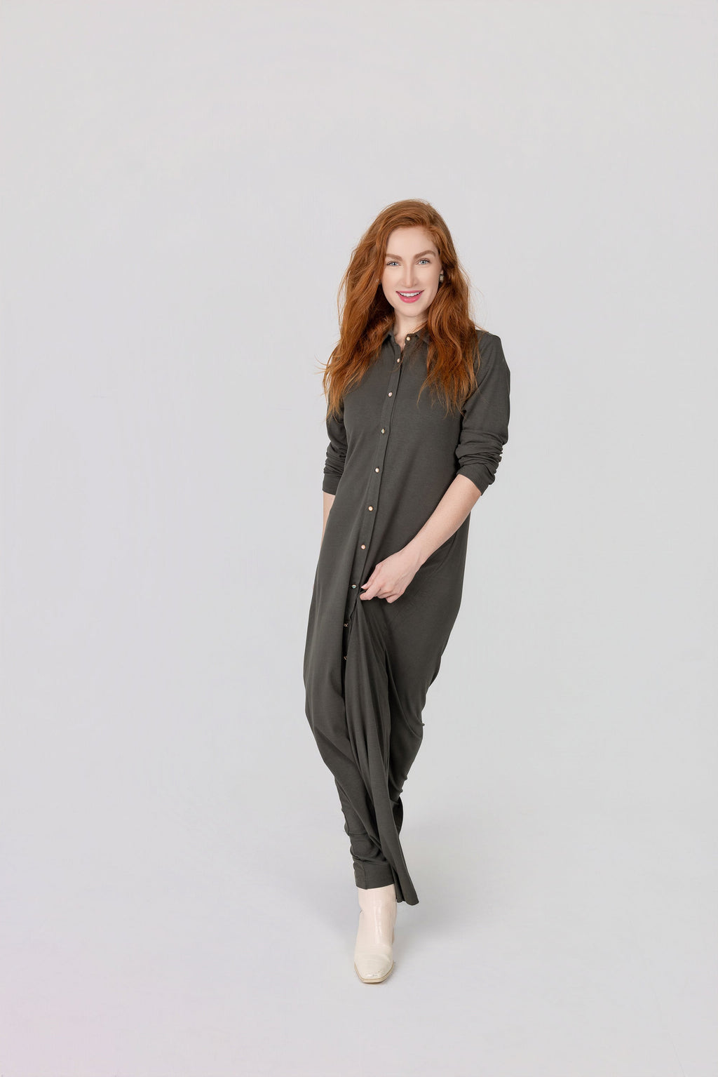 Denim Maxi Shirt Dress