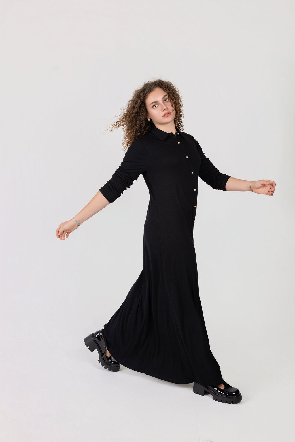 Denim Maxi Shirt Dress