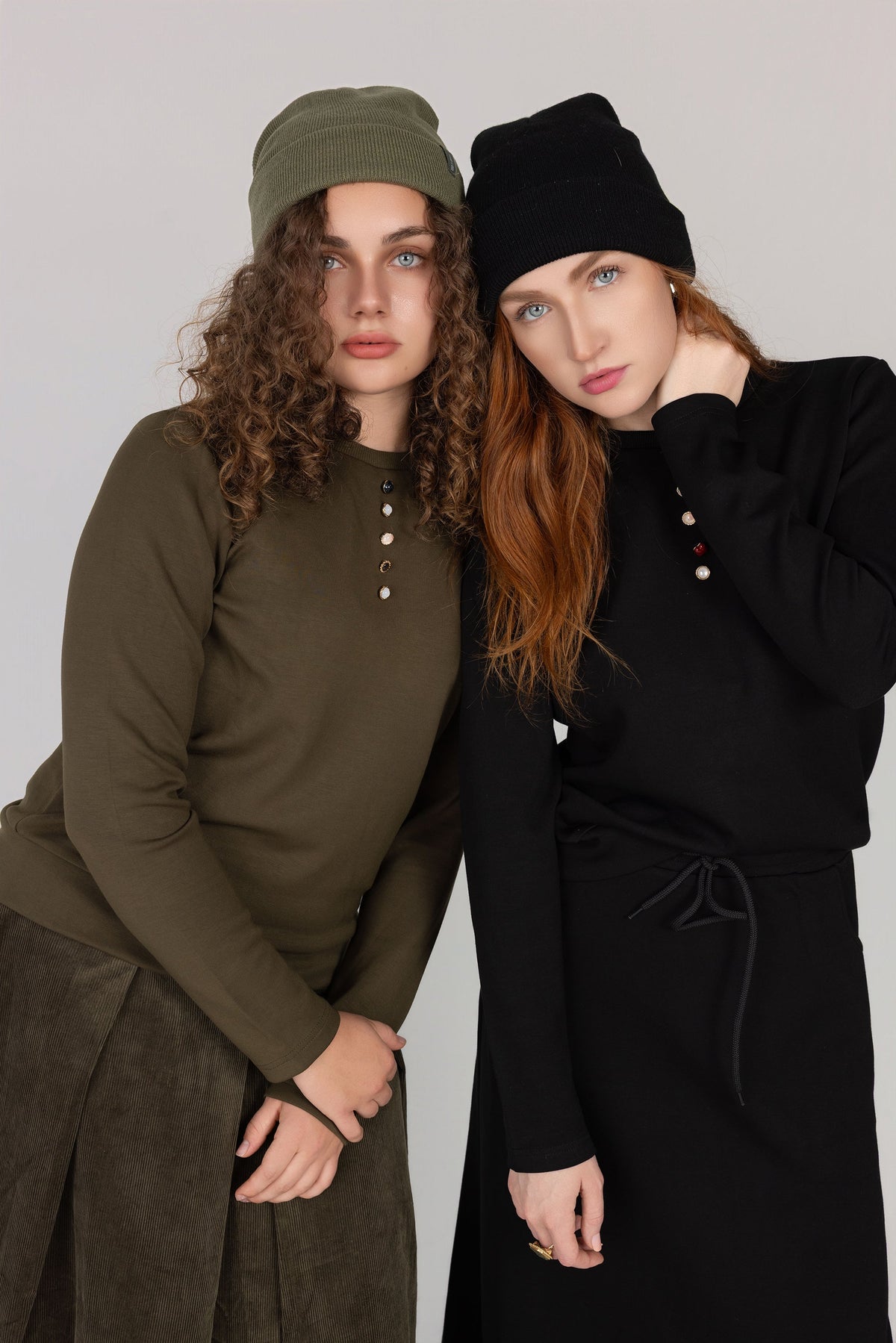 Velour Jumper with Model collared top