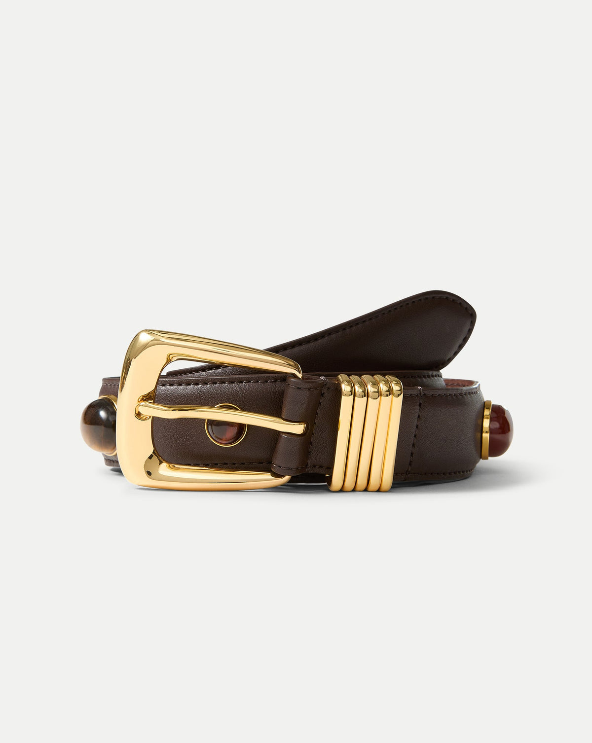 Arch Embellished Leather Belt