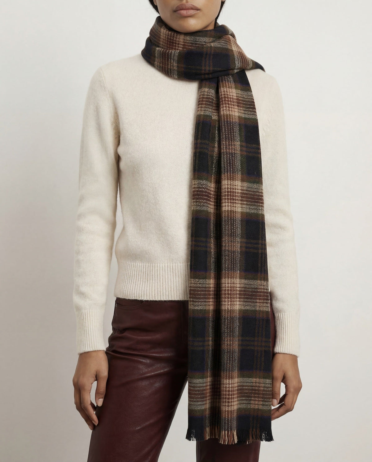 Plaid Wool Scarf