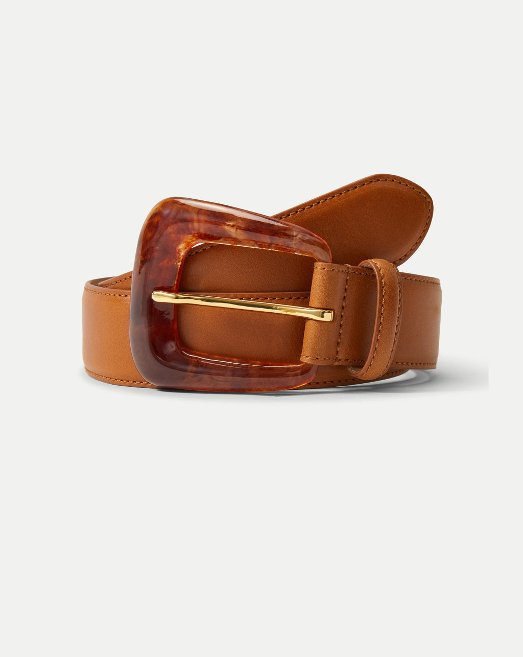 Ceinture en cuir avec boucle en résine arquée