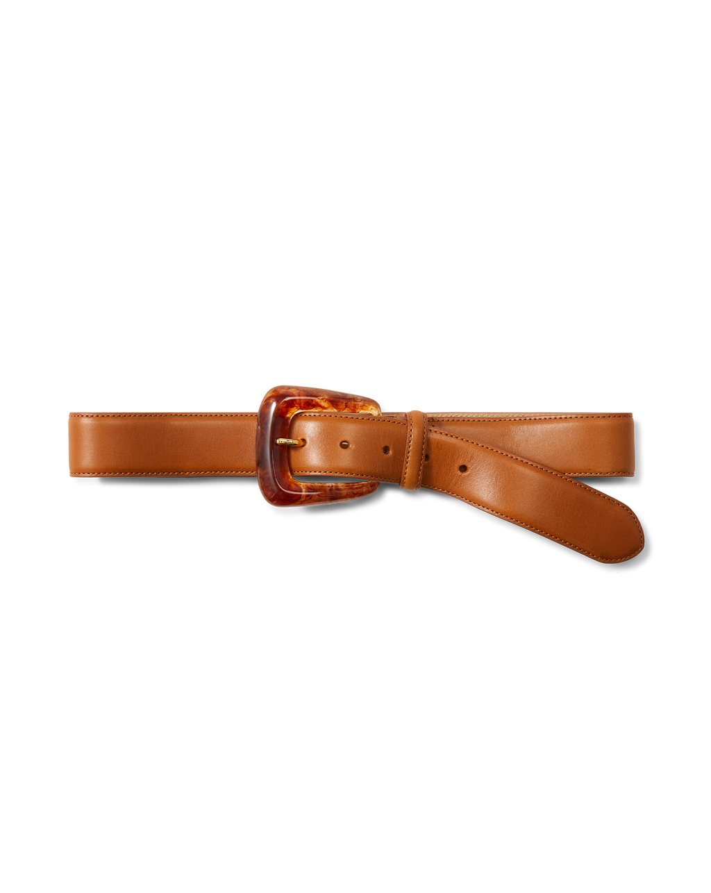 Ceinture en cuir avec boucle en résine arquée