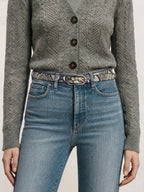 Snake-Embossed Loop Belt