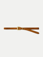 Ceinture fine en daim à boucle arrondie