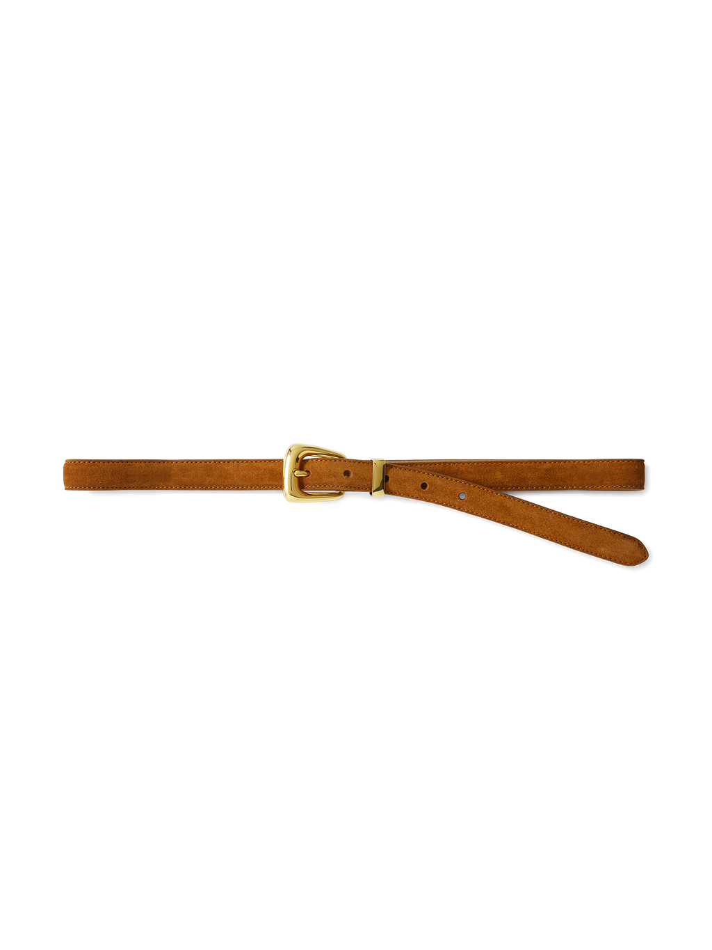 Ceinture fine en daim à boucle arrondie